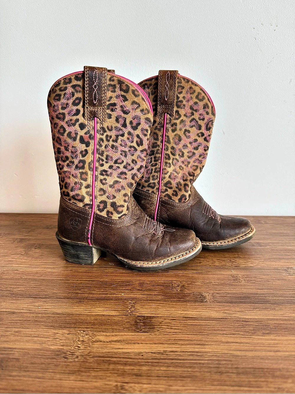 Ariat Girls' Koel VentTEK Leopard Print Western Boots 8C
